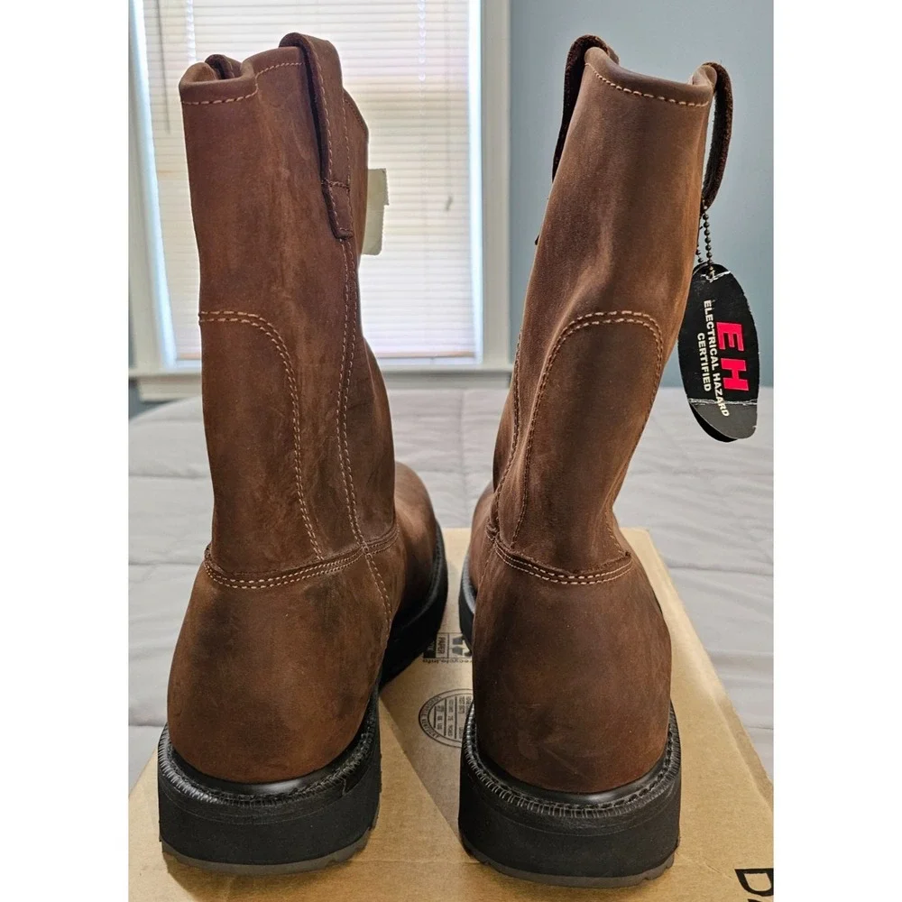 Wolverine® (Men's 11.5 M) EH SR Steel-Toe Wellington Work Boots in Brown - $190